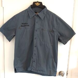 Harley-Davidson Greyish Casual 7 Button Down Shirt